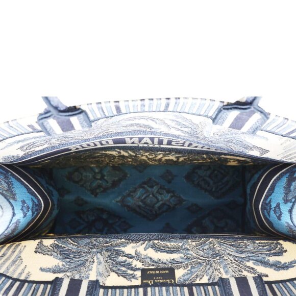 Christian Dior  Book Large Dioriviera Toile De Jouy Tote Bag Blue - Picture 10 of 12